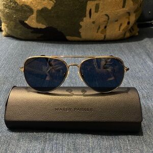 Warby Parker Silver Aviator Sunglasses